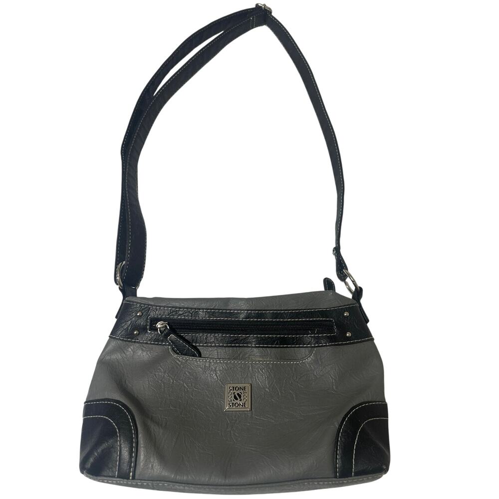 Stone & Co. purse Brand new, crossbody dark Grey & black leather. NWOT